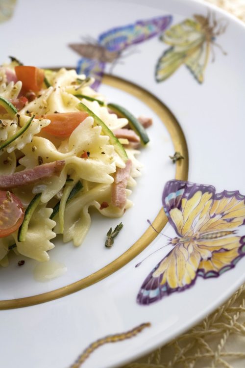 Farfalle pasta with cherry tomatoes and courgettes | Recipe and styling: Orsola Ciriello Kogan | photo: ©LuciaZeccara